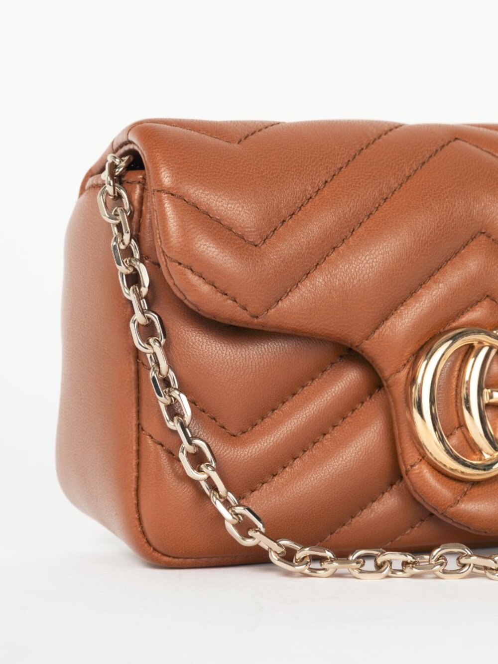 Gucci GG Marmont Brown Matelassé Chevron Mini Shoulder Bag - Picture 7 of 13